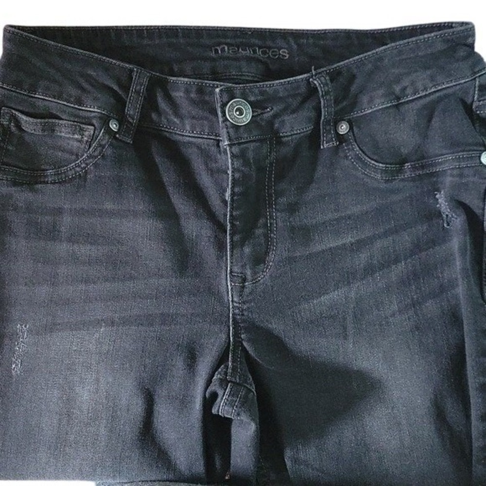 Black Jean Jegging Maurices Black Denim Jeans Size M 28 EUC - Picture 7 of 8